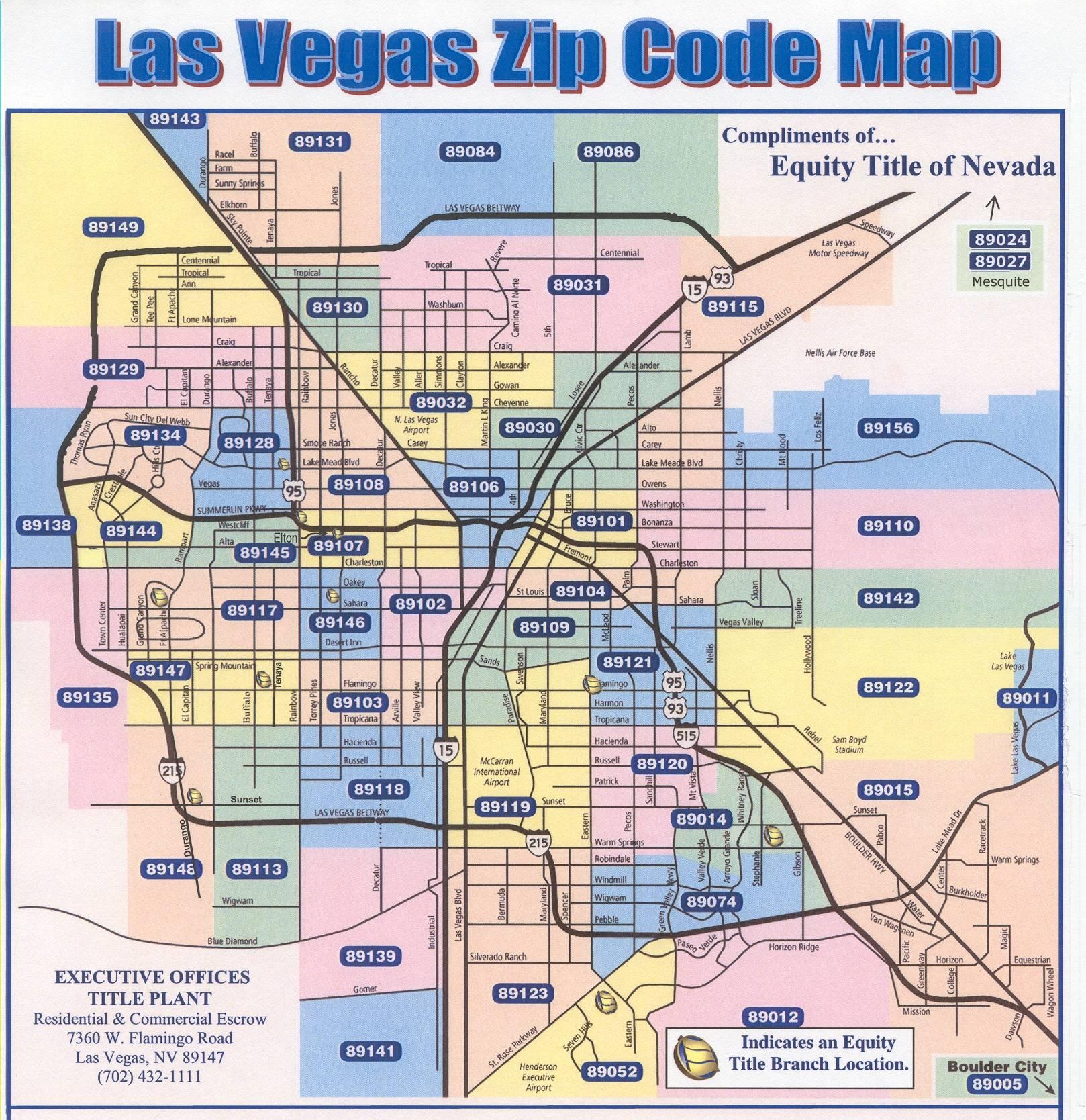 Las Vegas Zip Code Map Zip Code Map Of Las Vegas United States Of America 