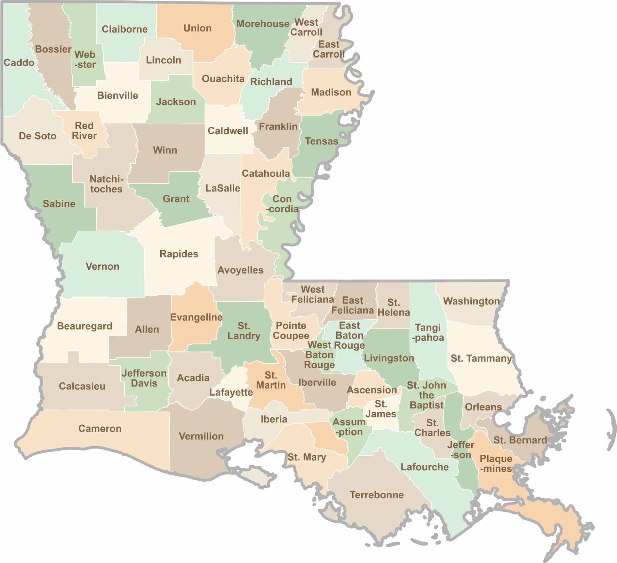 Louisiana Parish Map US County Maps