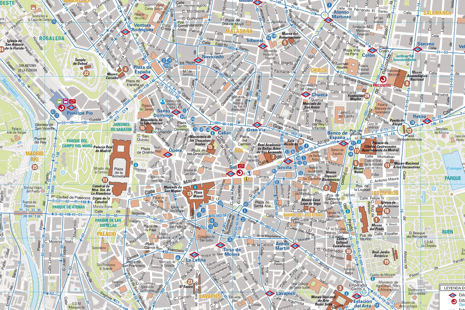 Printable Tourist Map Of Madrid
