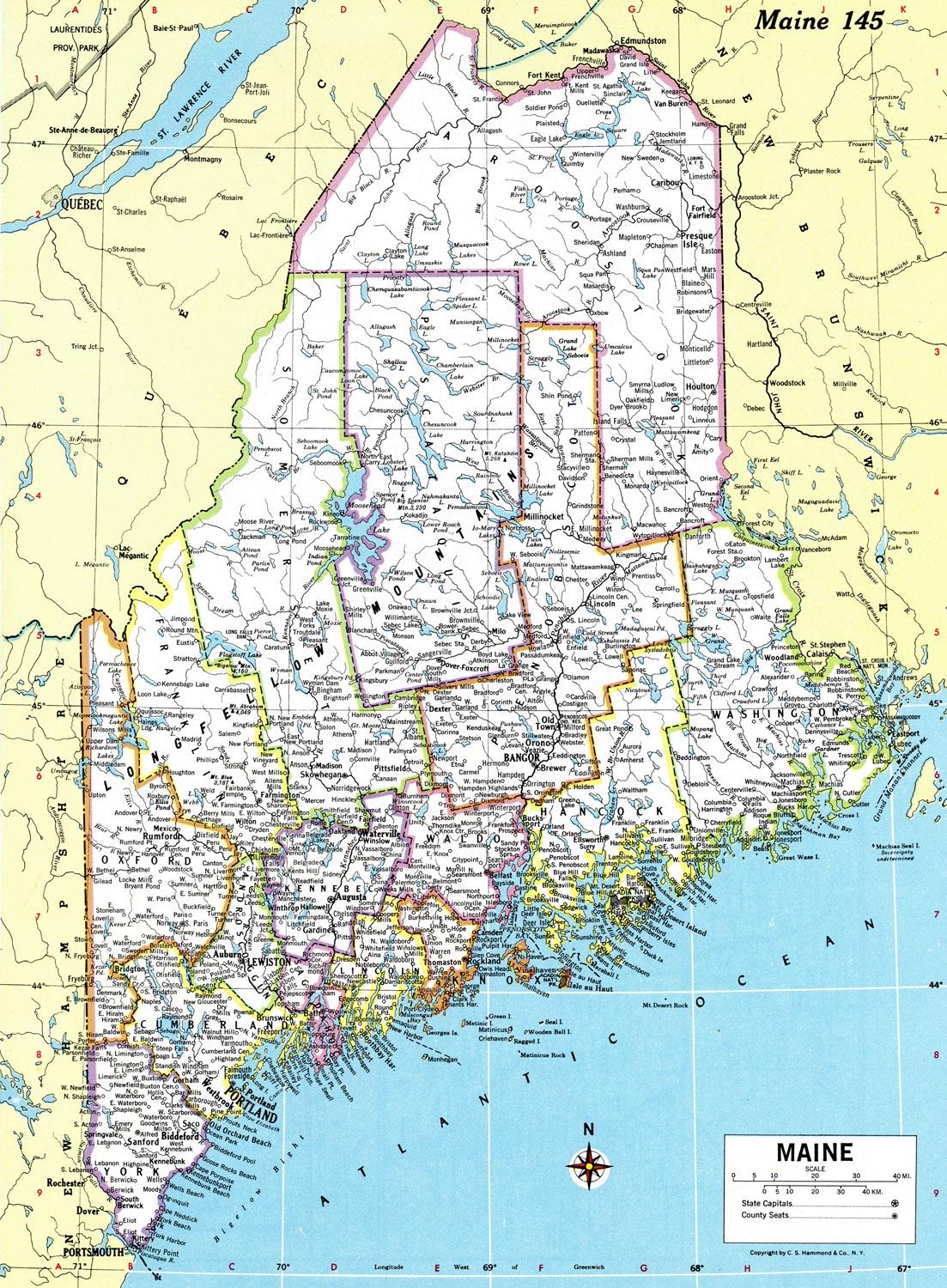Maine Map Instant Download Printable Map Digital Download Wall Art Antique Map Map Of Maine Etsy Canada