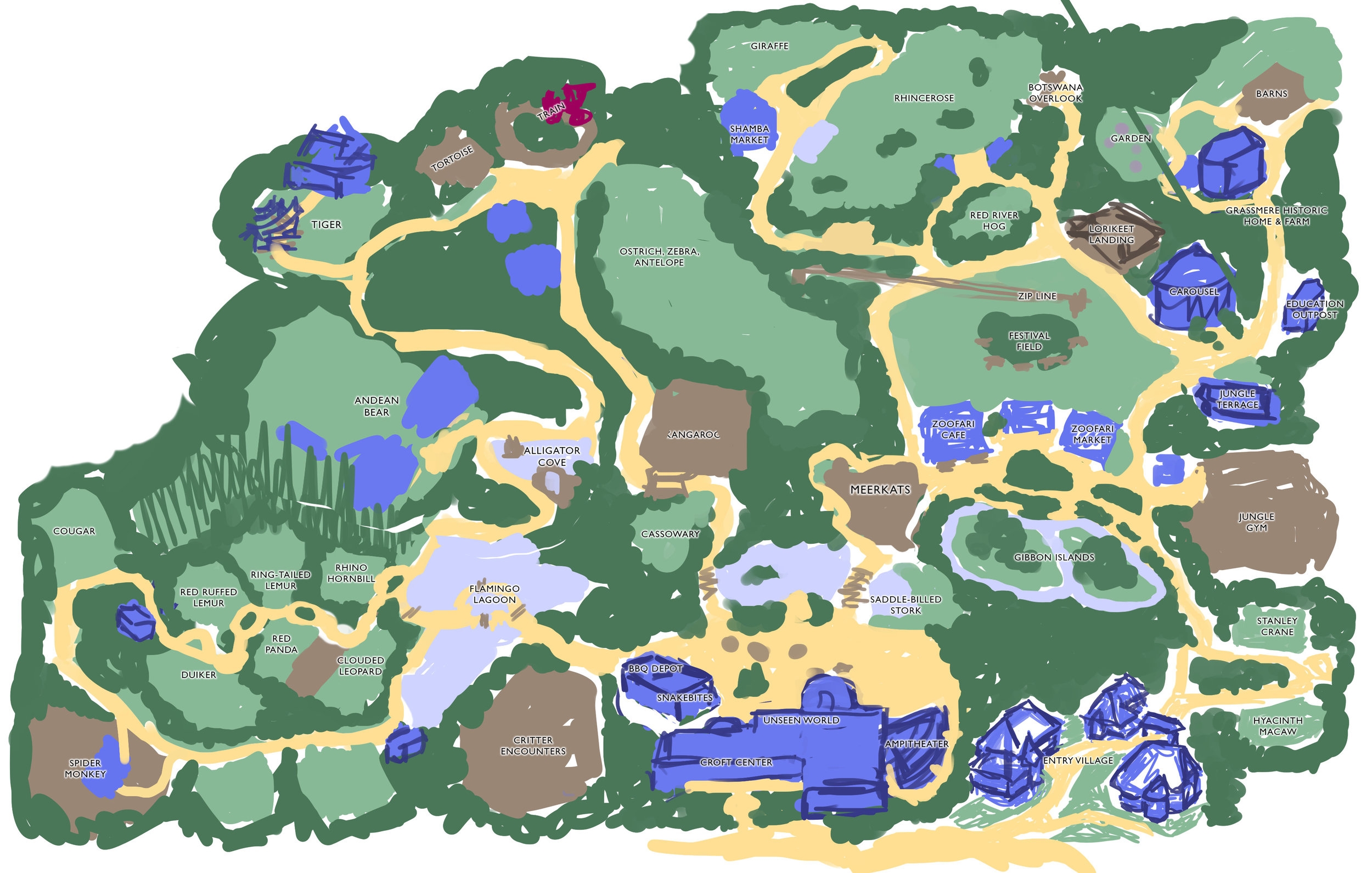 Making The Nashville Zoo Map Carden Illustration