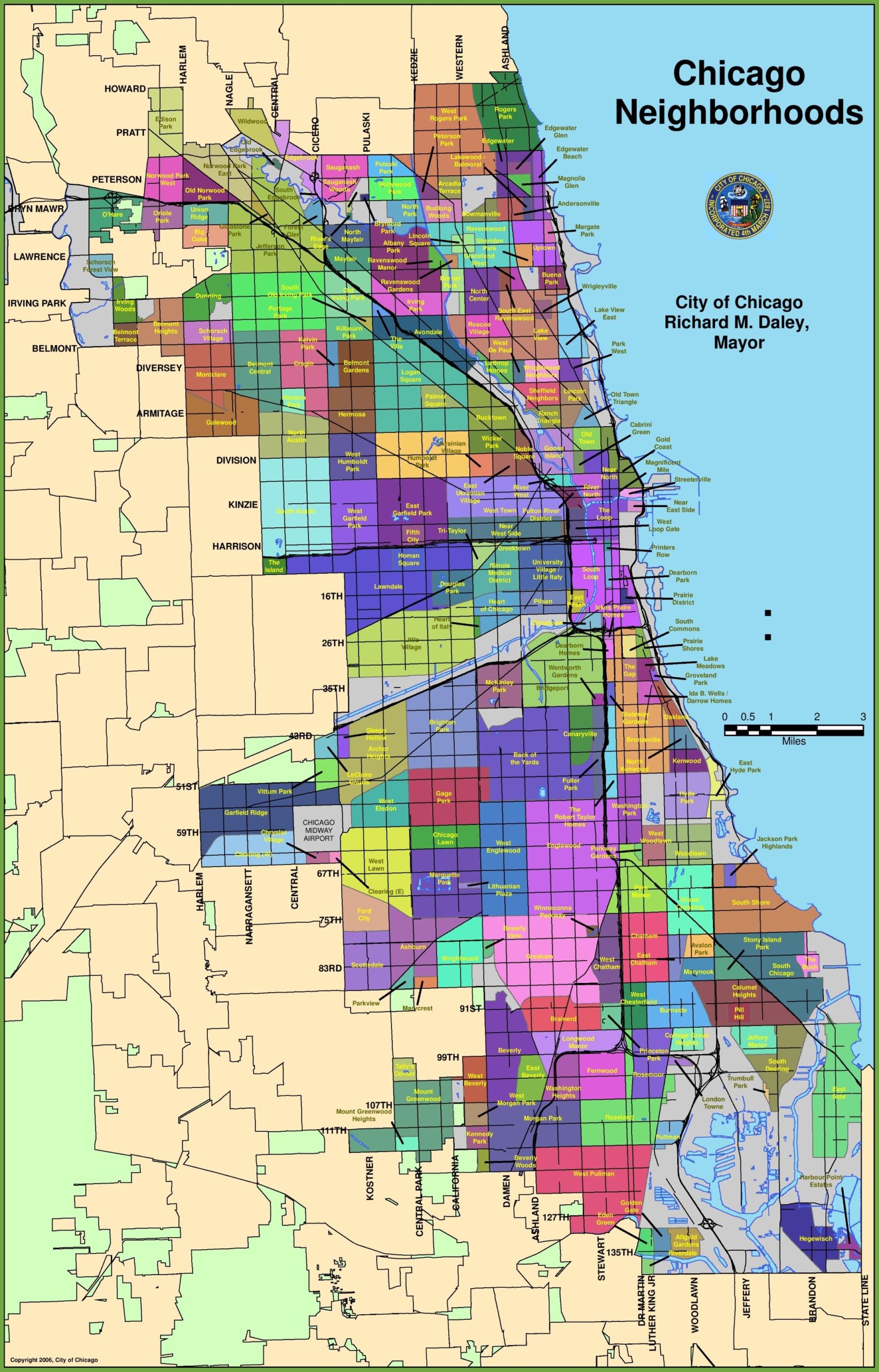 Map Of Chicago Neighborhoods Ontheworldmap