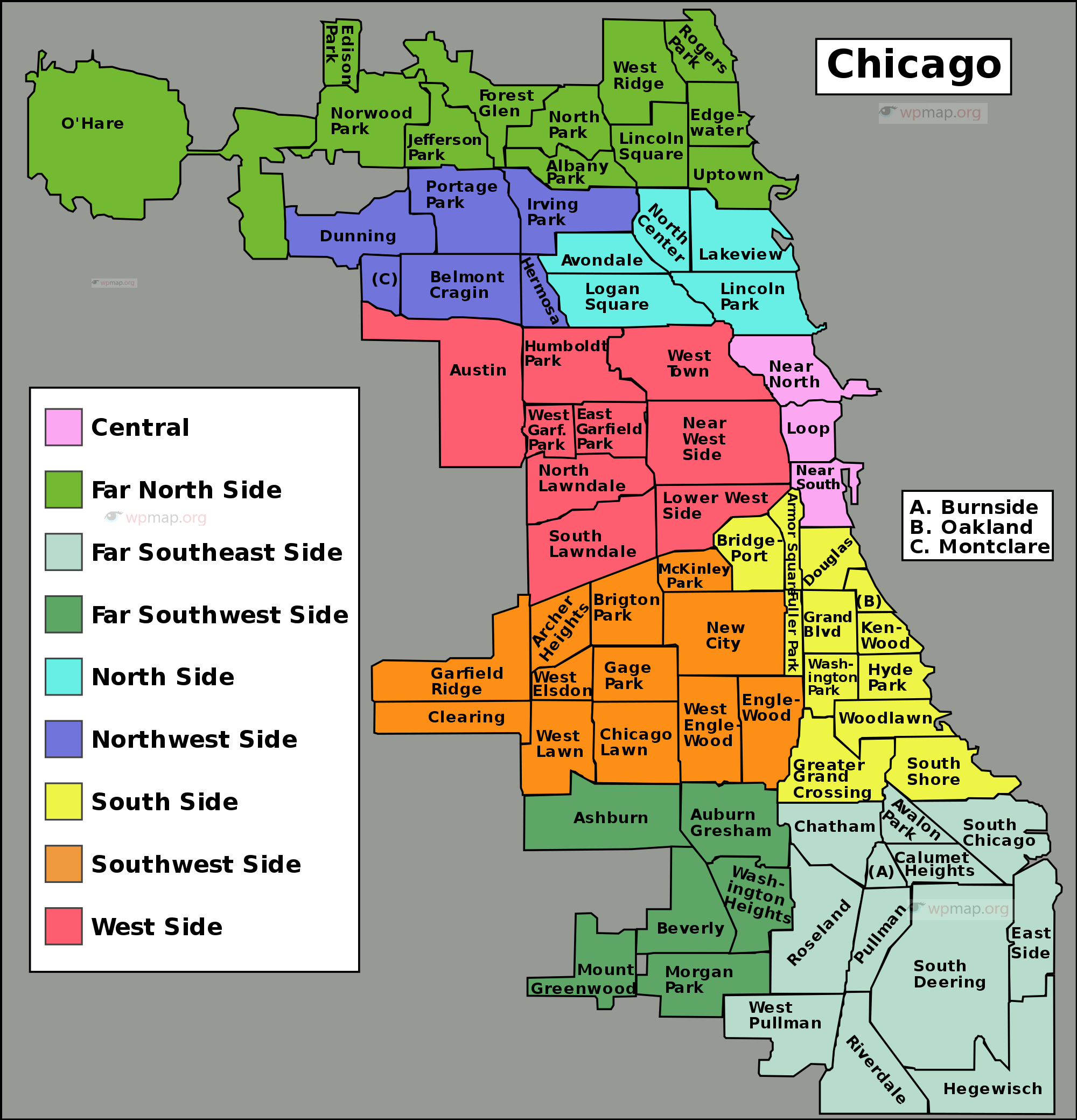 Map Of Chicago Printable Map Of Chicago Chicago Map Usa