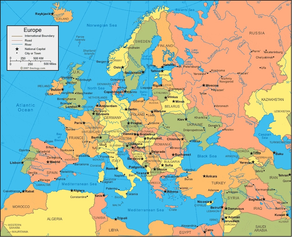 Printable European Map