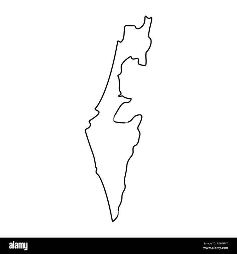 Map Of Israel Outline Silhouette Of Israel Map Illustration Stock Photo Alamy