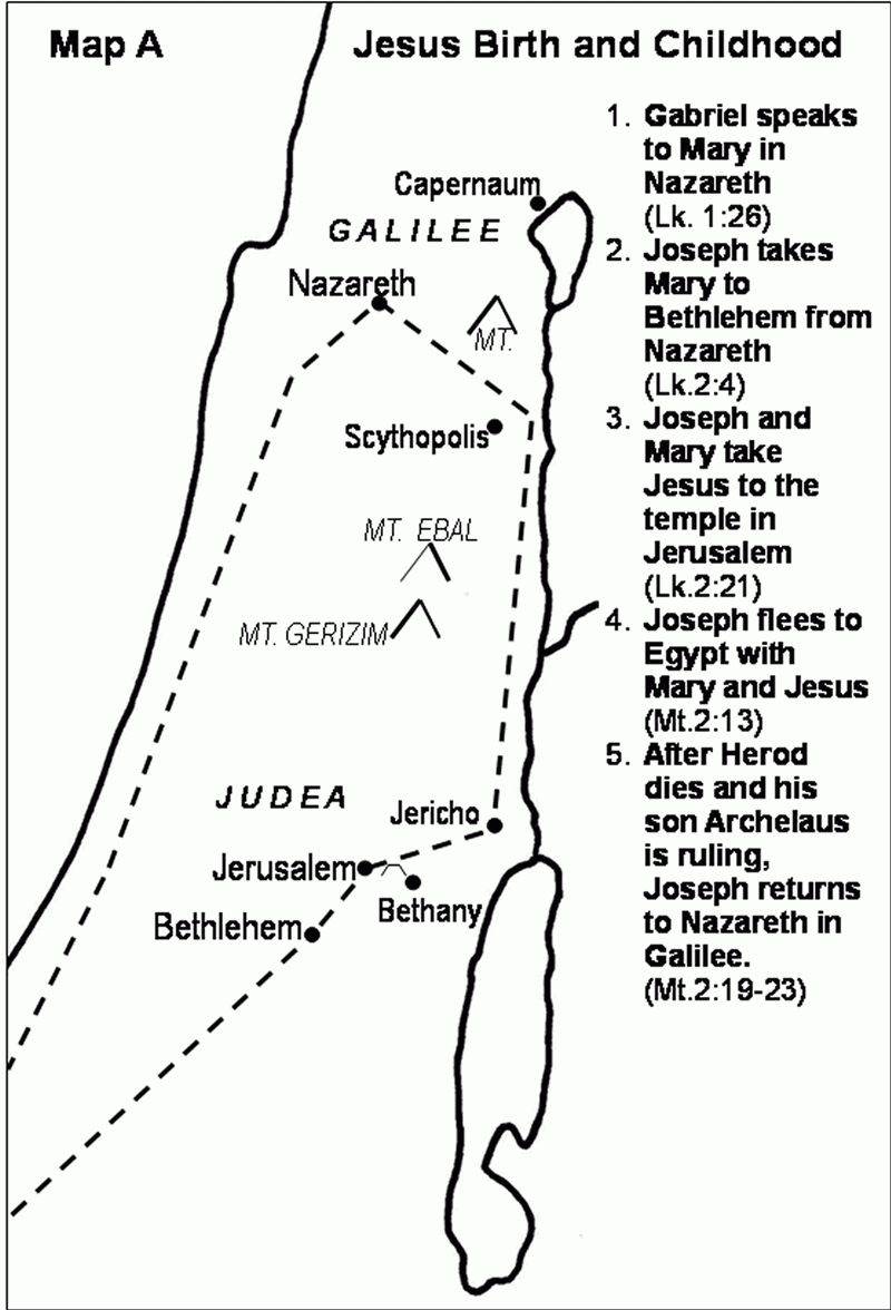 Map Of Jesus Ministry Travels In Israel Faith Hope Love