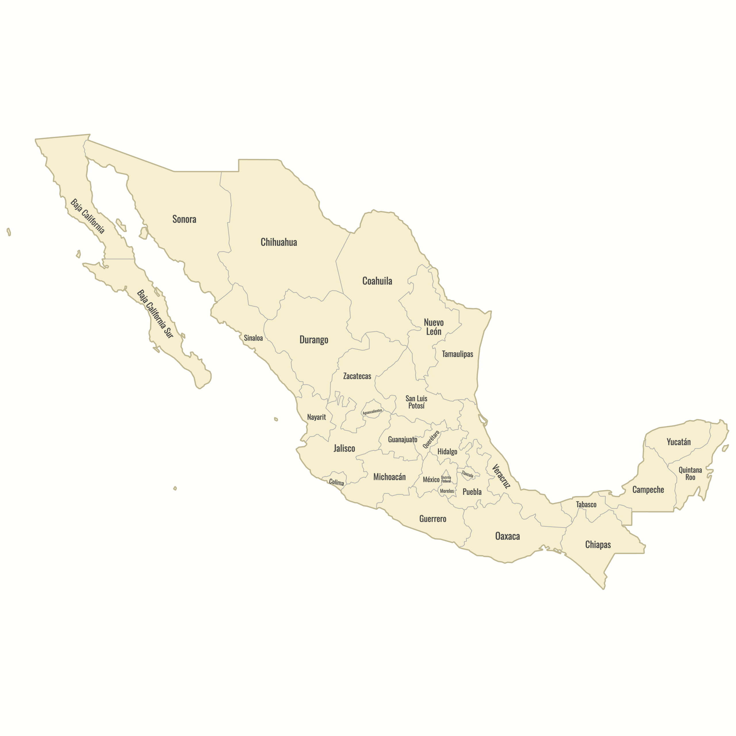 Map Of Mexico States Ultimaps