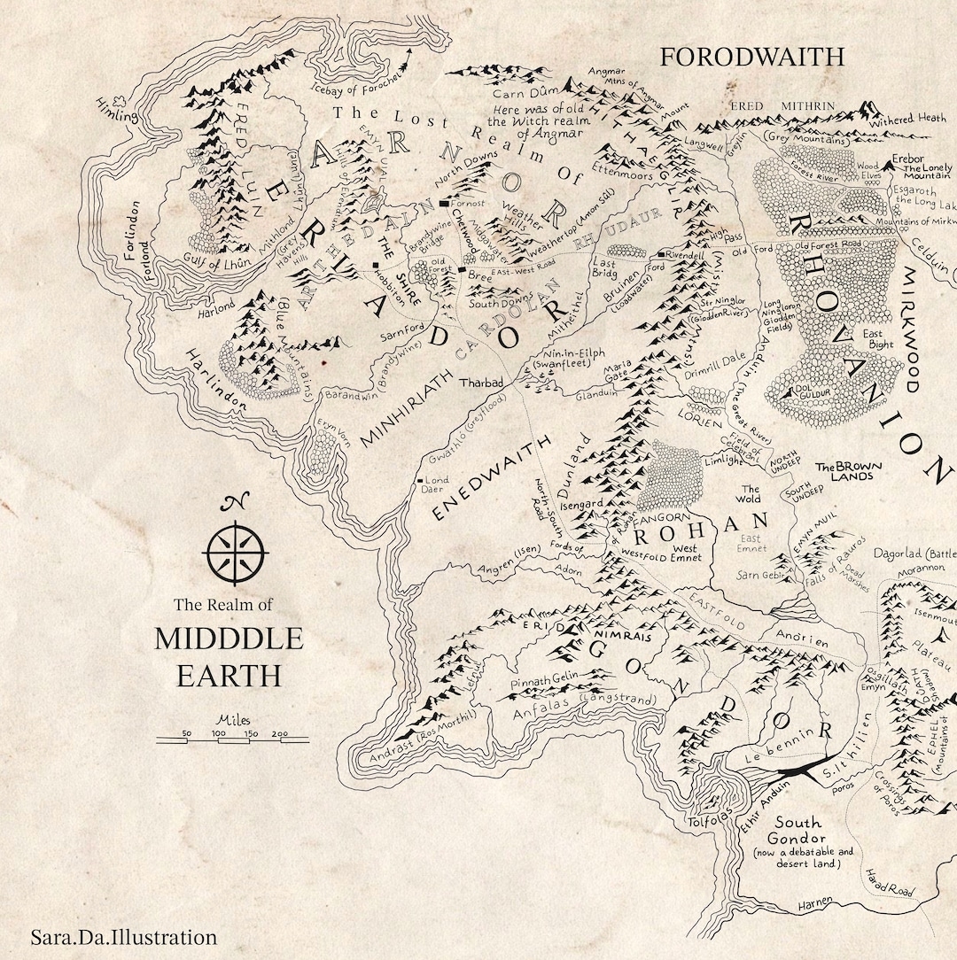 Middle Earth Map Printable