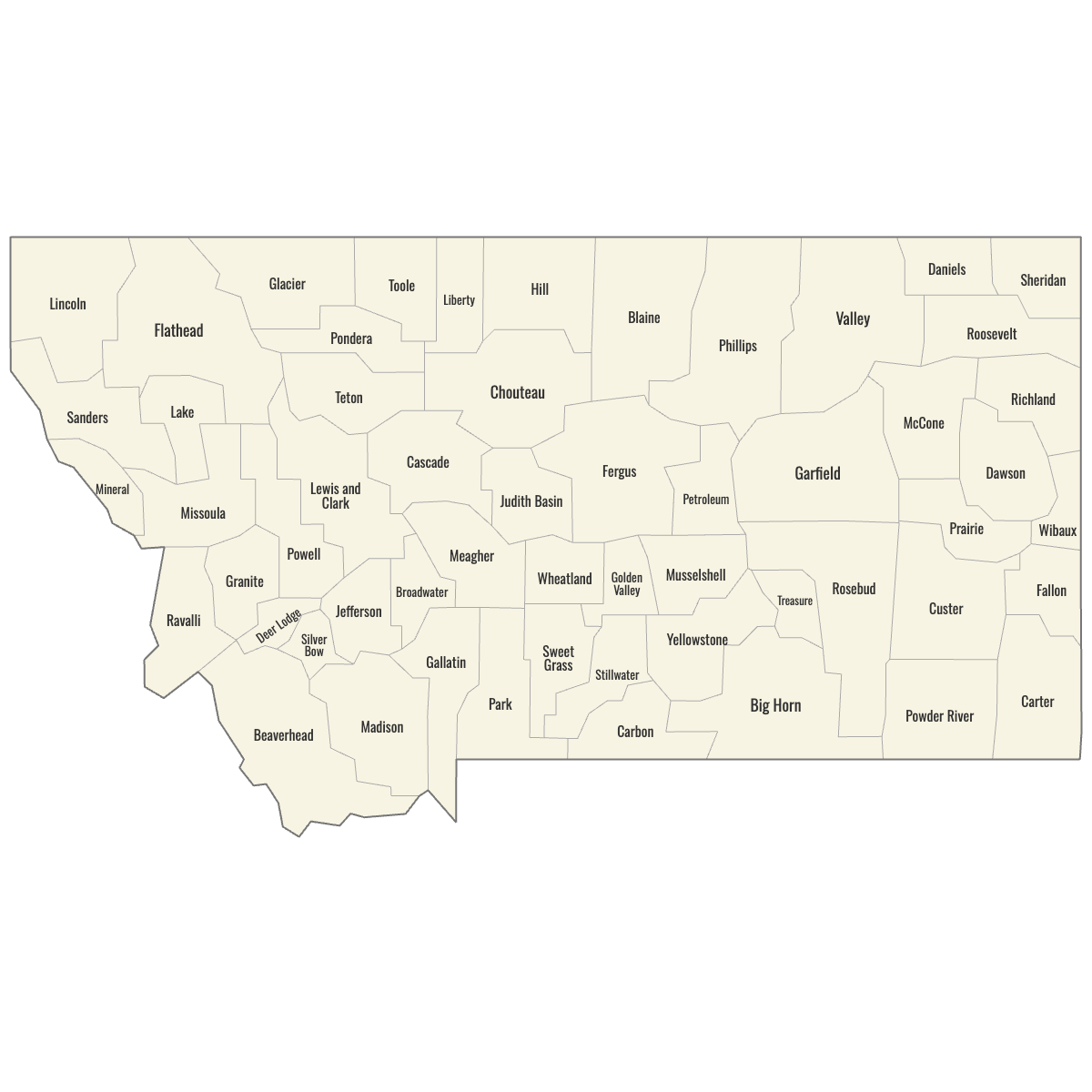 Map Of Montana Counties Ultimaps