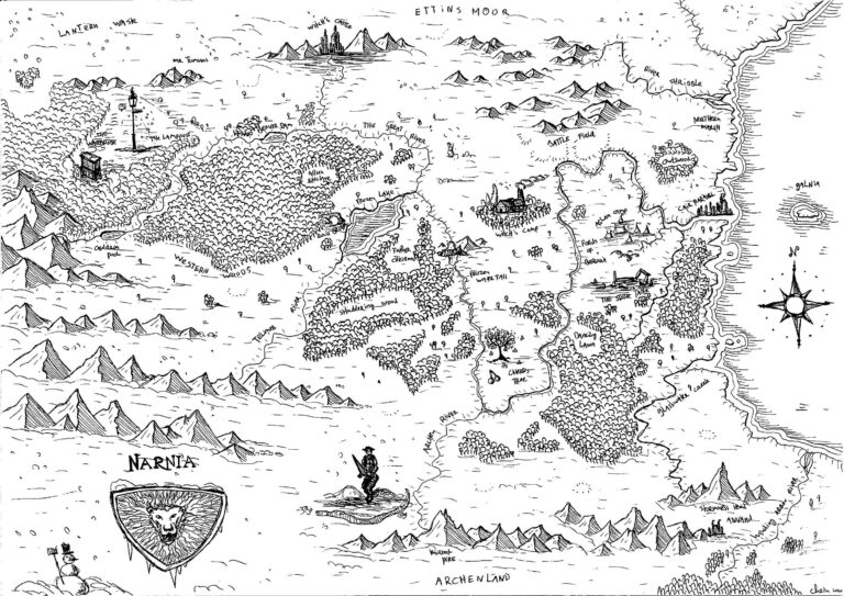 Map Of Narnia Fantasy Map Art Print The Lion The Witch U0026 The Wardrobe Prince Caspian The Chronicles Of Narnia Aslan C S Lewis Etsy