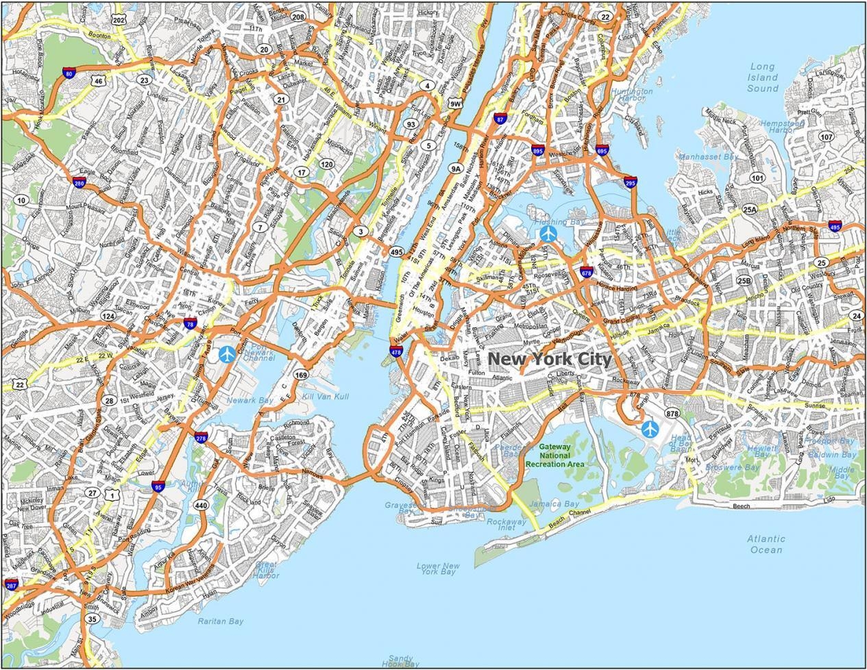 Printable Map Of New York