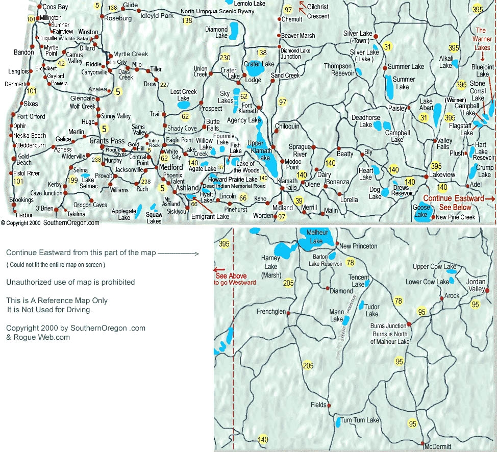 Map Of Southern Oregon