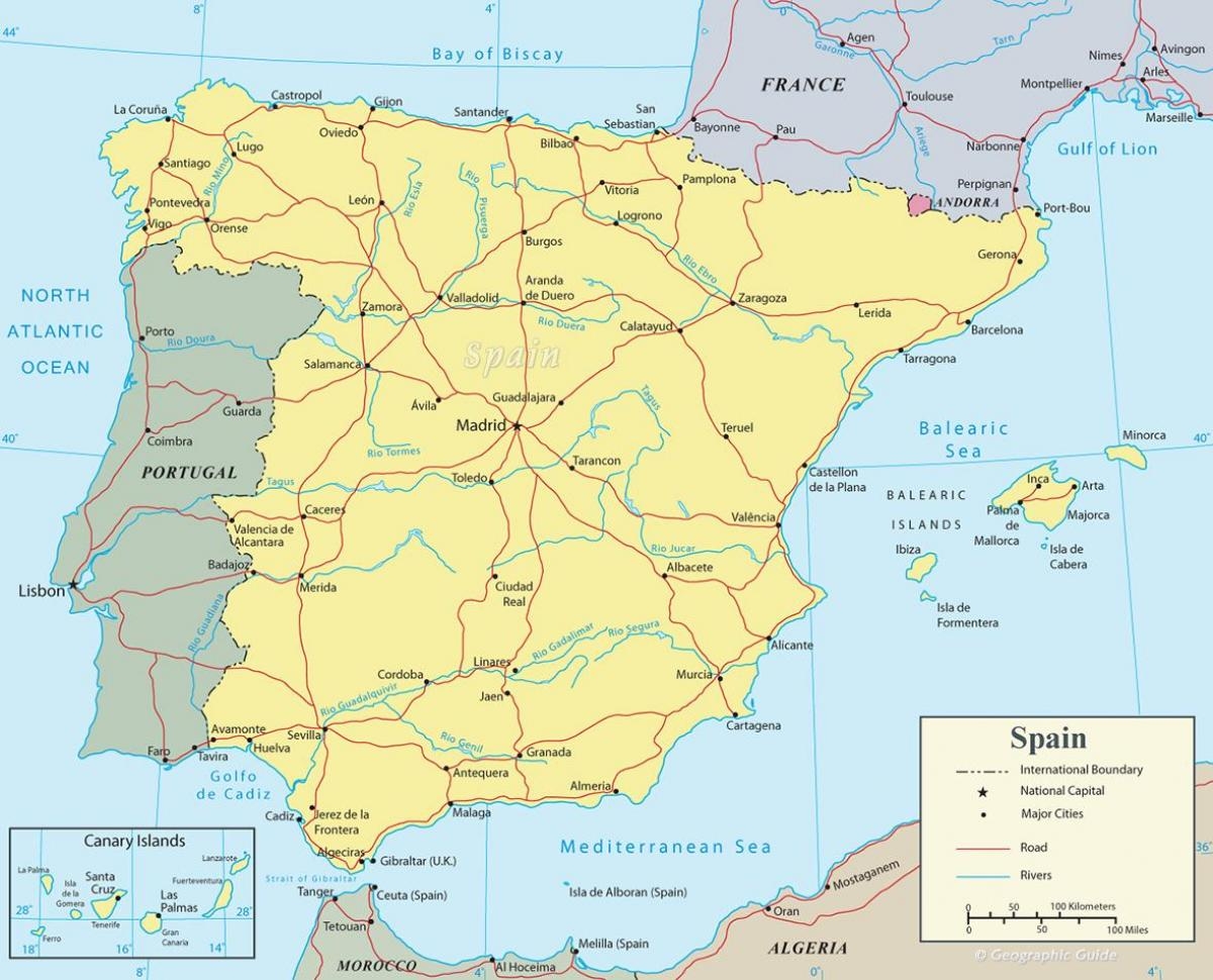 Map Of Spain Offline Map And Detailed Map Of Spain