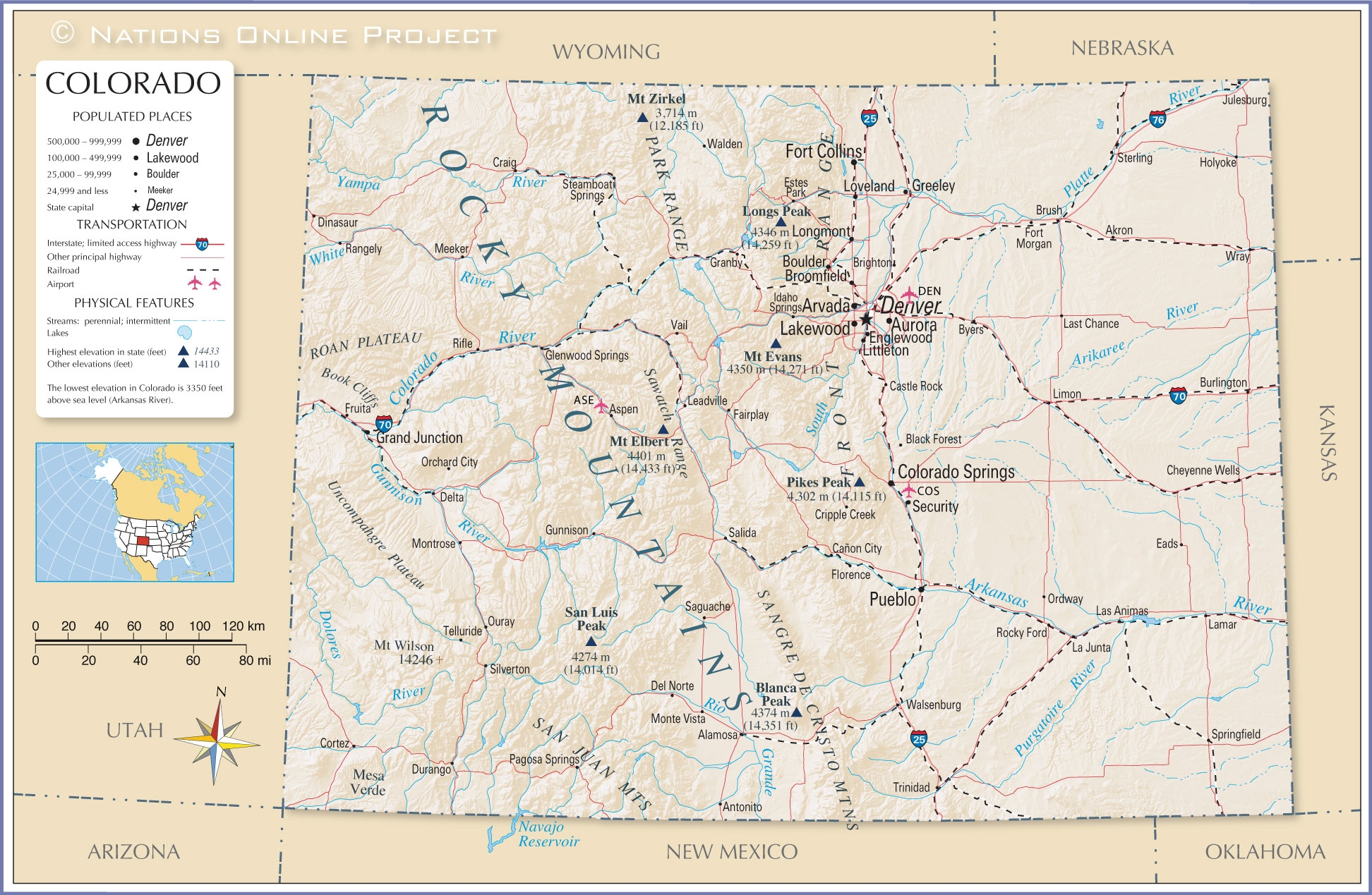 Printable Map Colorado