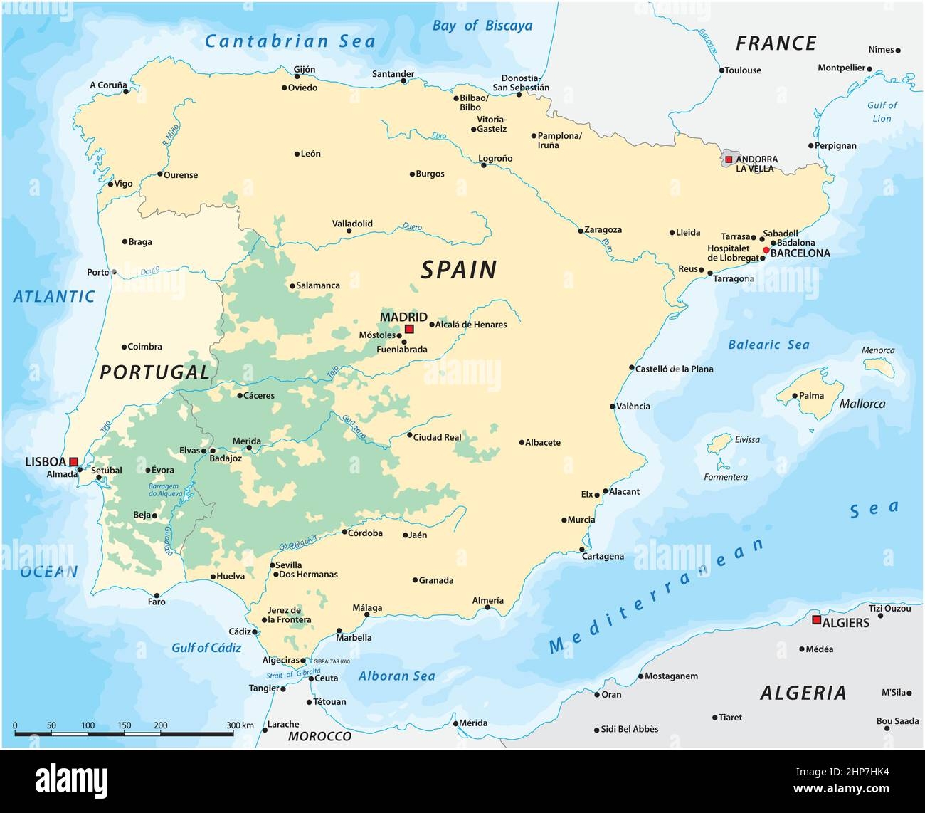 Map Outline Of Spain And Portugal Hi res Stock Photography And 