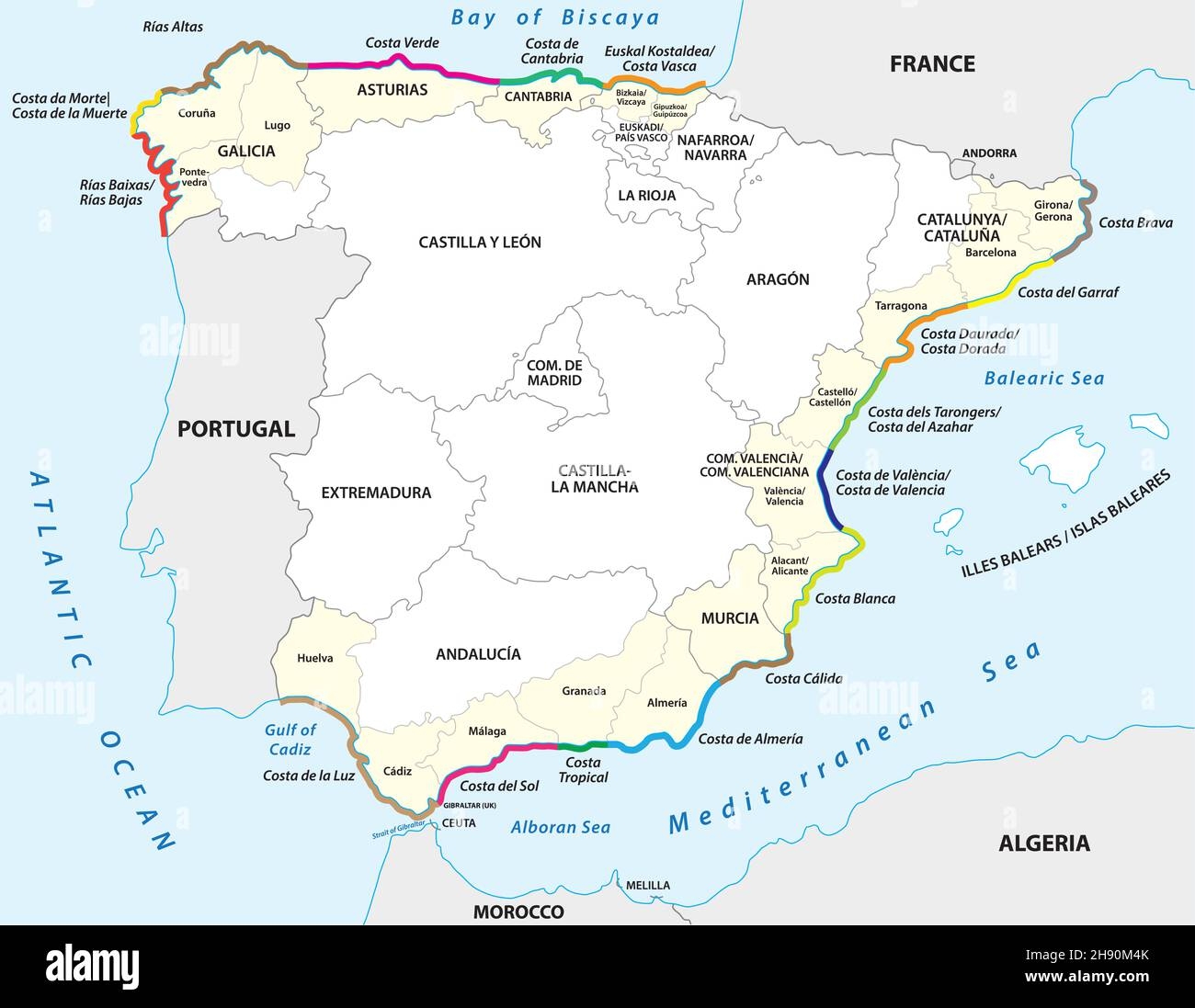 Map Outline Of Spain And Portugal Hi res Stock Photography And 