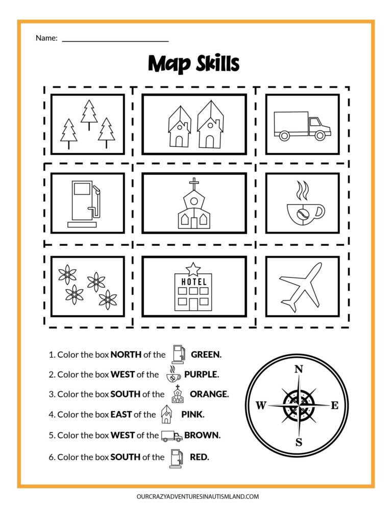 Map Skills Activity Printable Our Crazy Adventures In Autismland