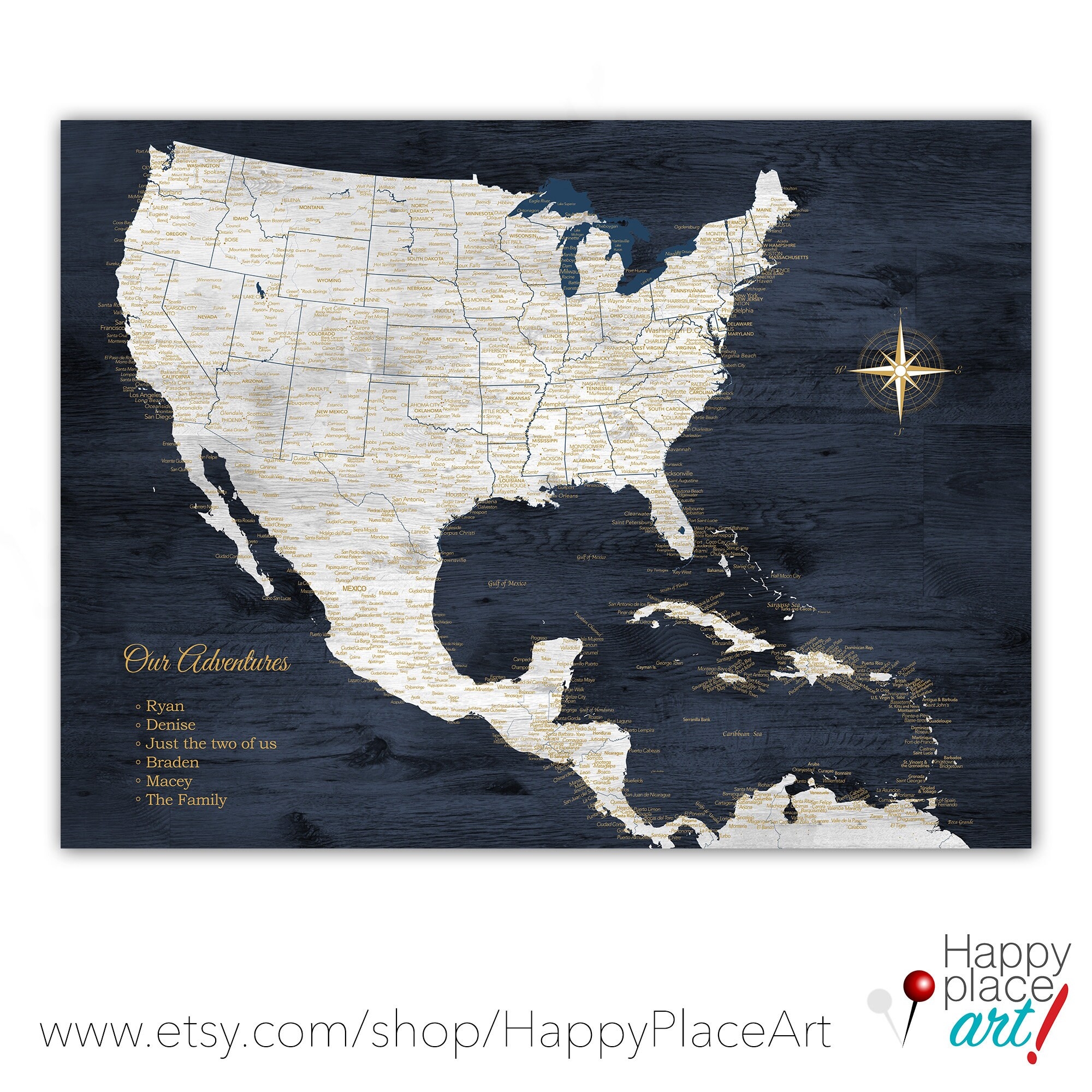 Map With USA Mexico U0026 Caribbean Large Navy Map For North American 