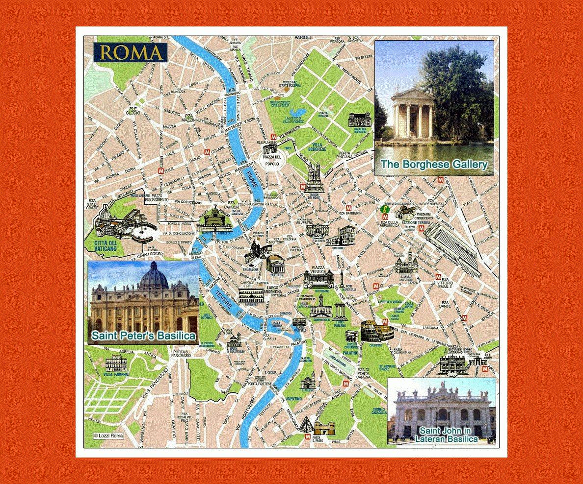 Tourist Map Of Rome Italy Printable