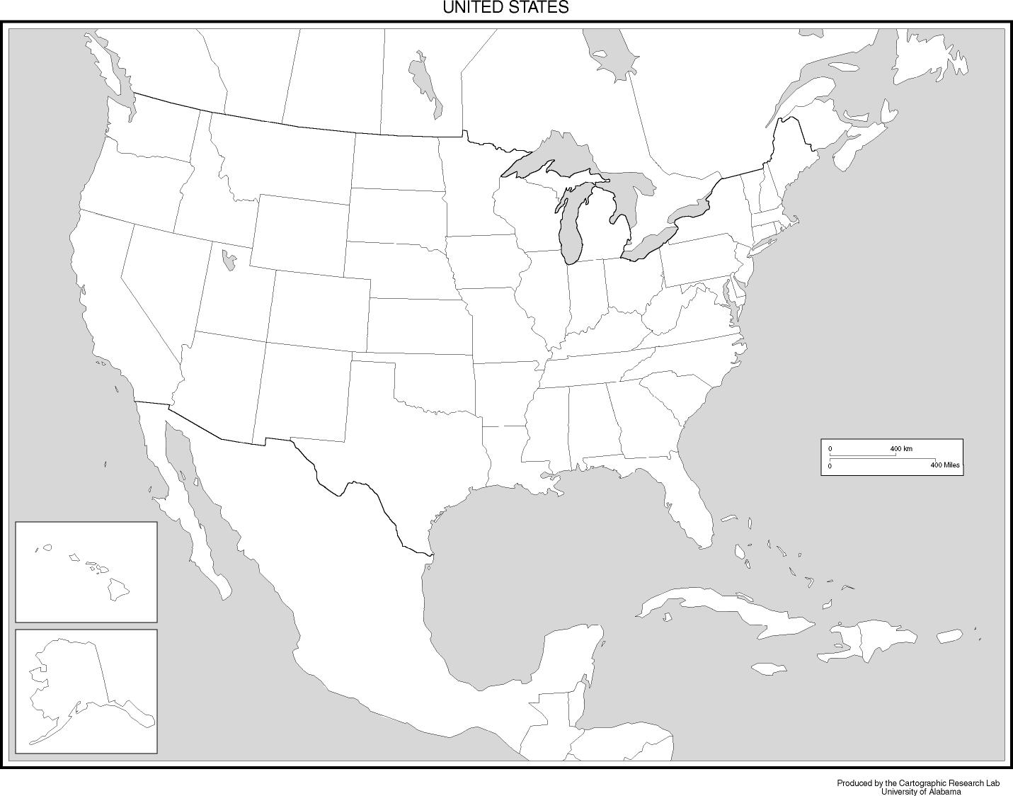 Usa Map Black And White Printable
