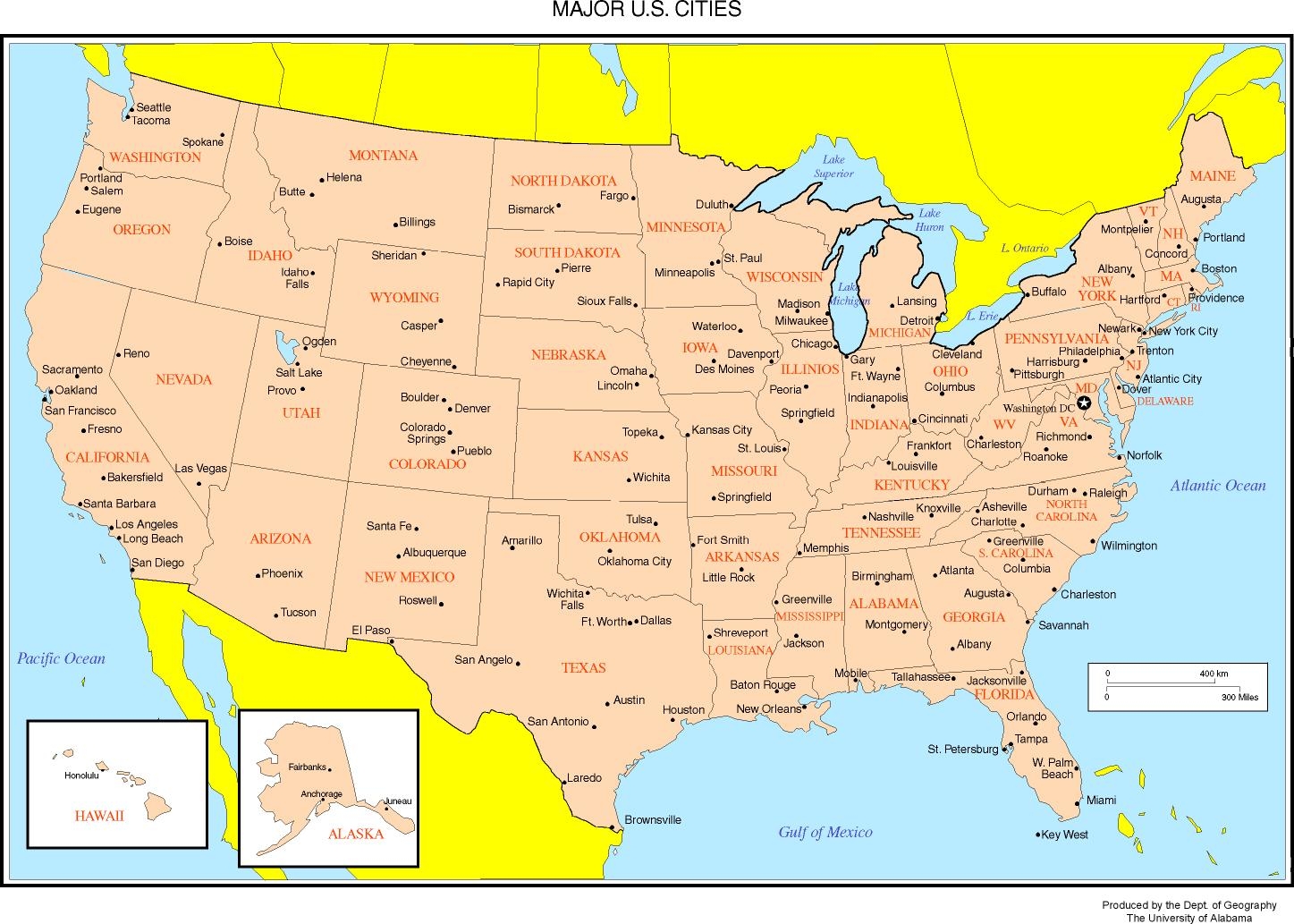Us Map States And Capitals Printable