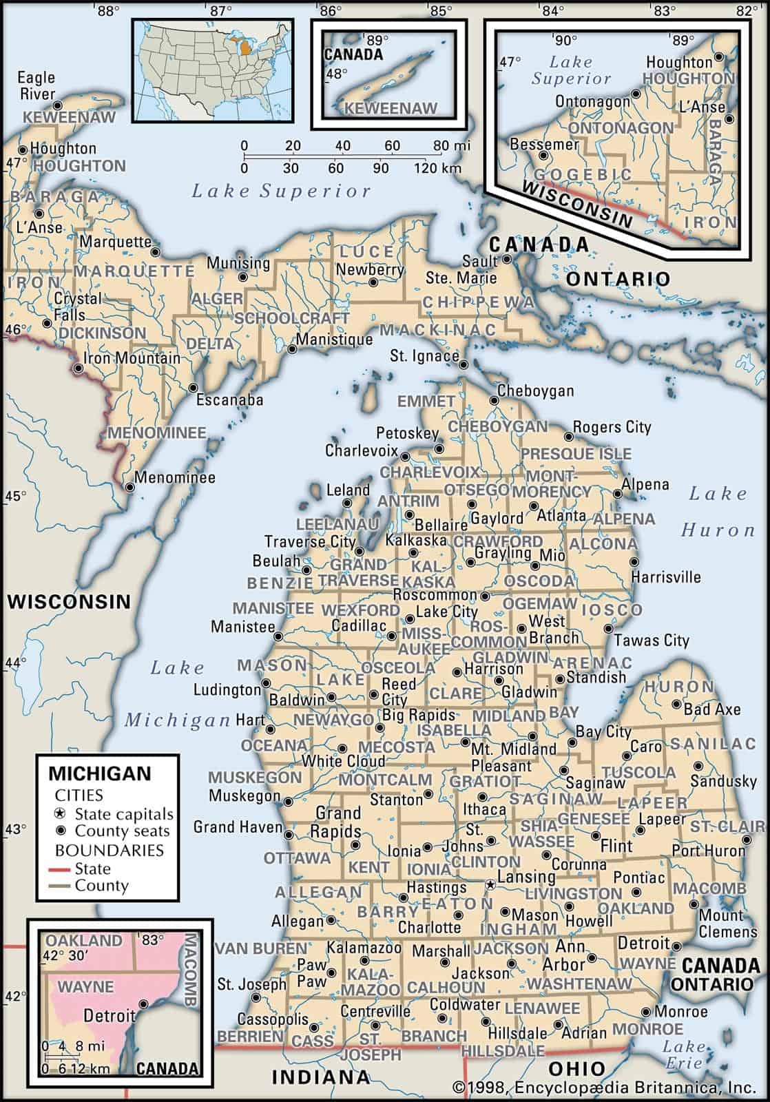 Michigan County Maps Interactive History U0026 Complete List