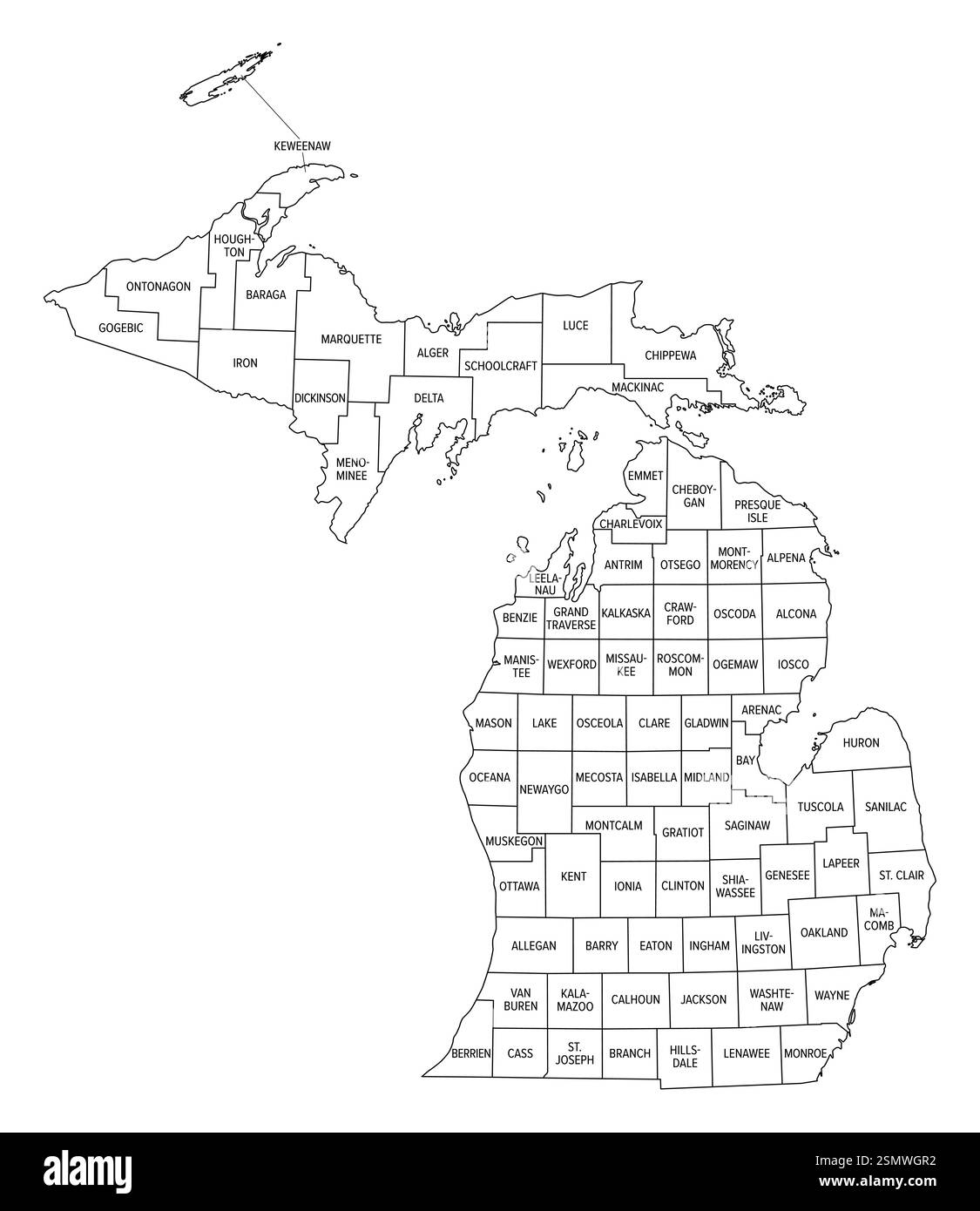Michigan Great Lakes Map Black And White Stock Photos U0026 Images Alamy