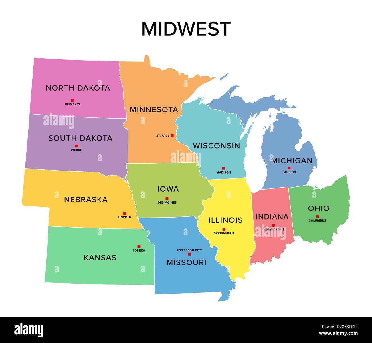 Printable Map Of Midwest