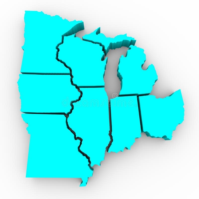 Free Printable Blank Midwest Region Map