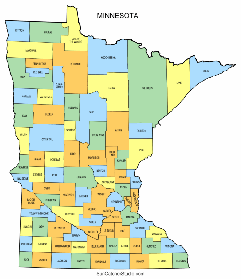 Minnesota County Map Printable State Map With County Lines Free Printables Monograms Design Tools Patterns U0026 DIY Projects