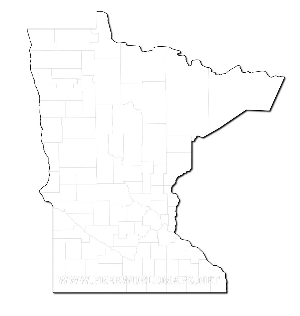 Free Printable Blank Minnesota Map