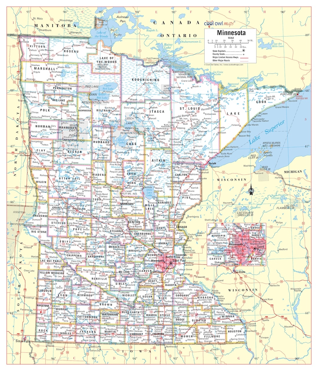 Printable Map Of Minnesota