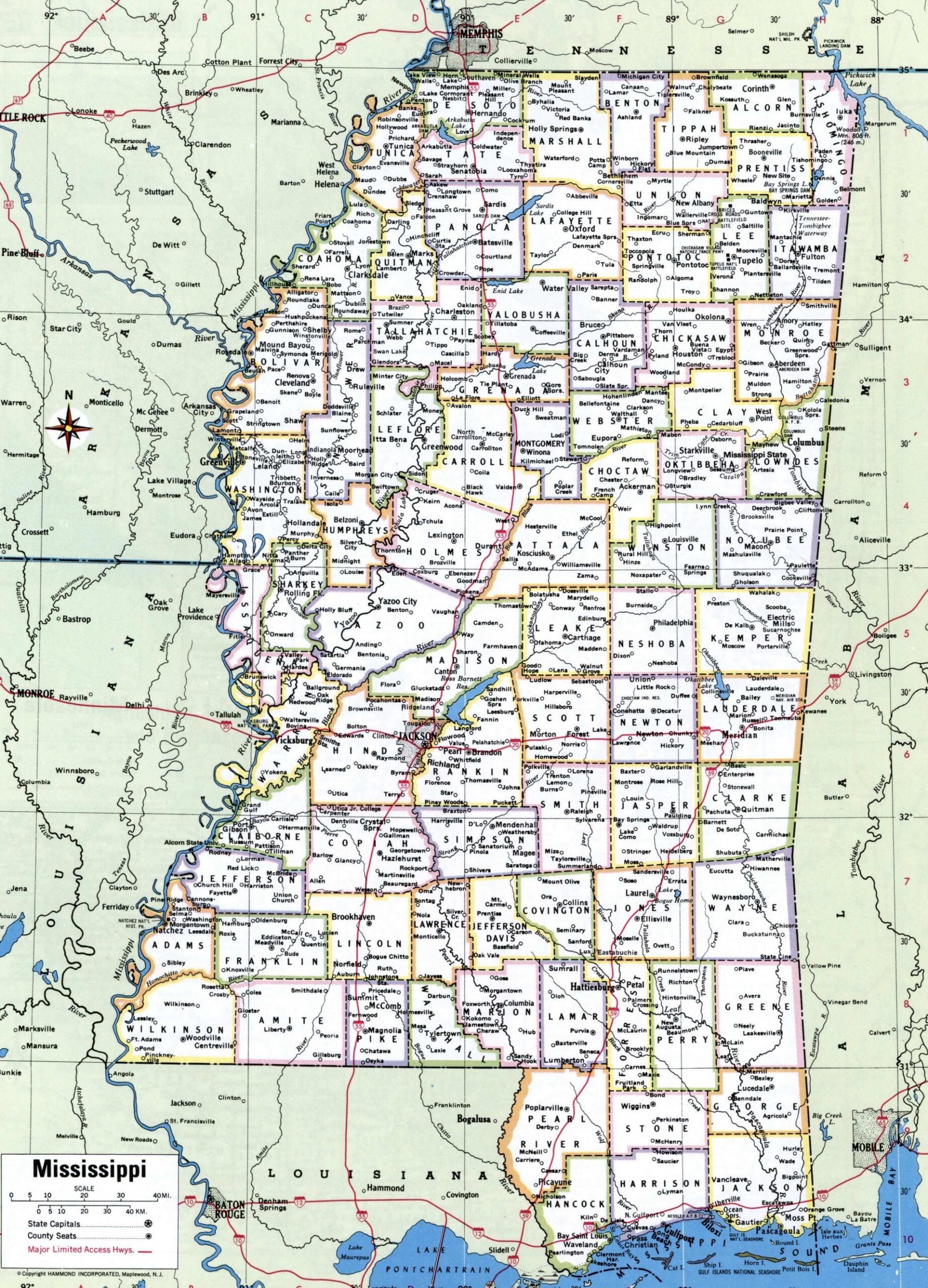 Mississippi County Map Printable