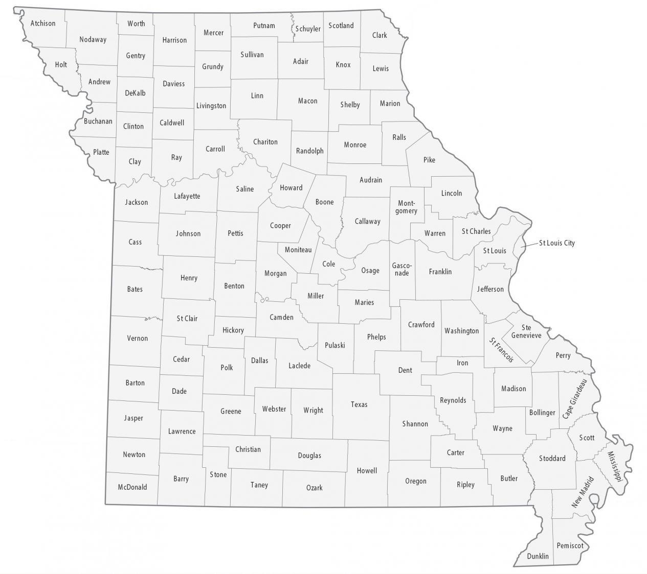 Missouri County Map And Independent City GIS Geography