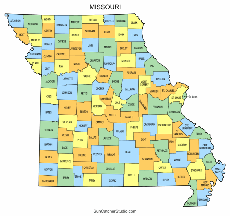 Missouri County Map Printable State Map With County Lines Free