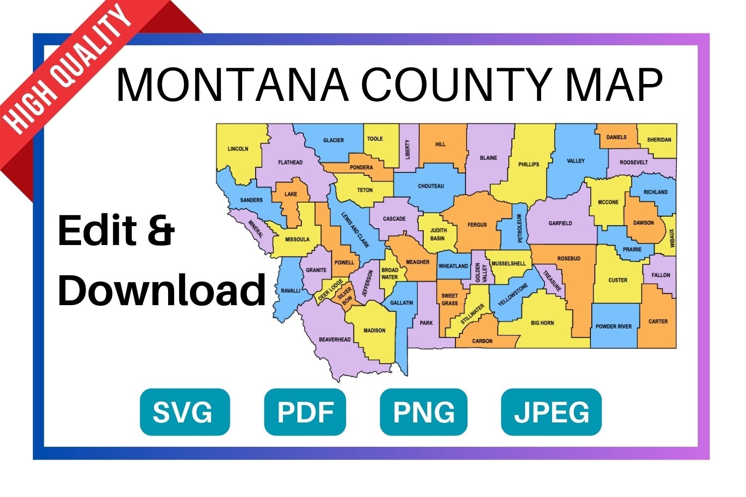 Montana County Map Editable U0026 Printable State County Maps