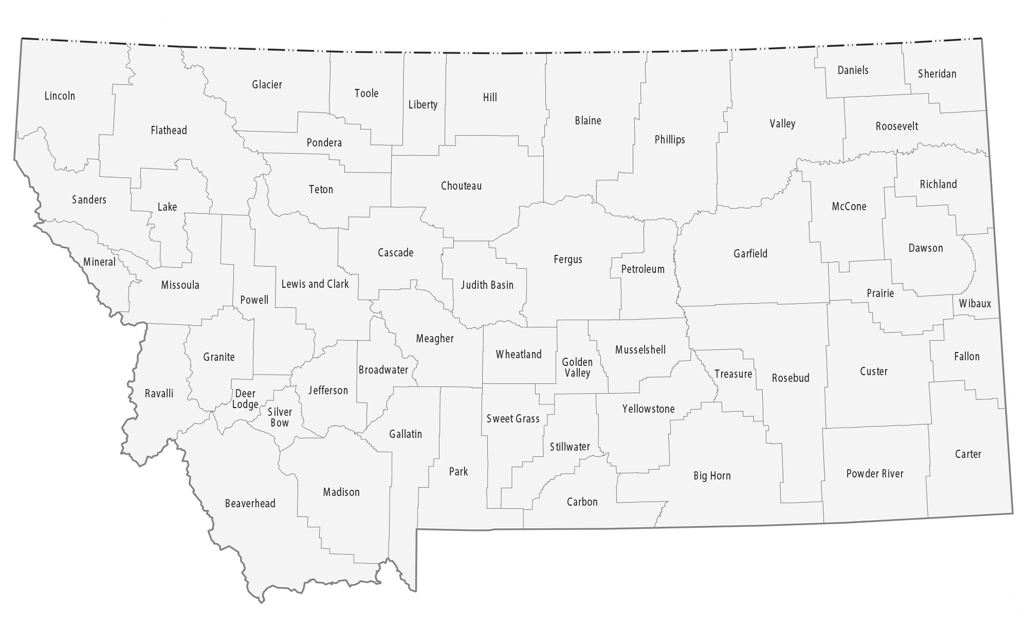 Montana County Map GIS Geography