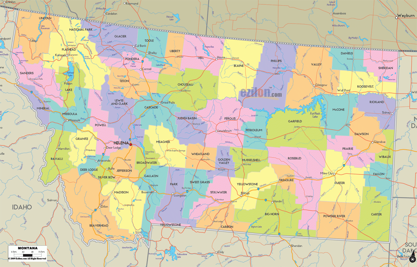 Montana County Map Printable Printable Party Favors