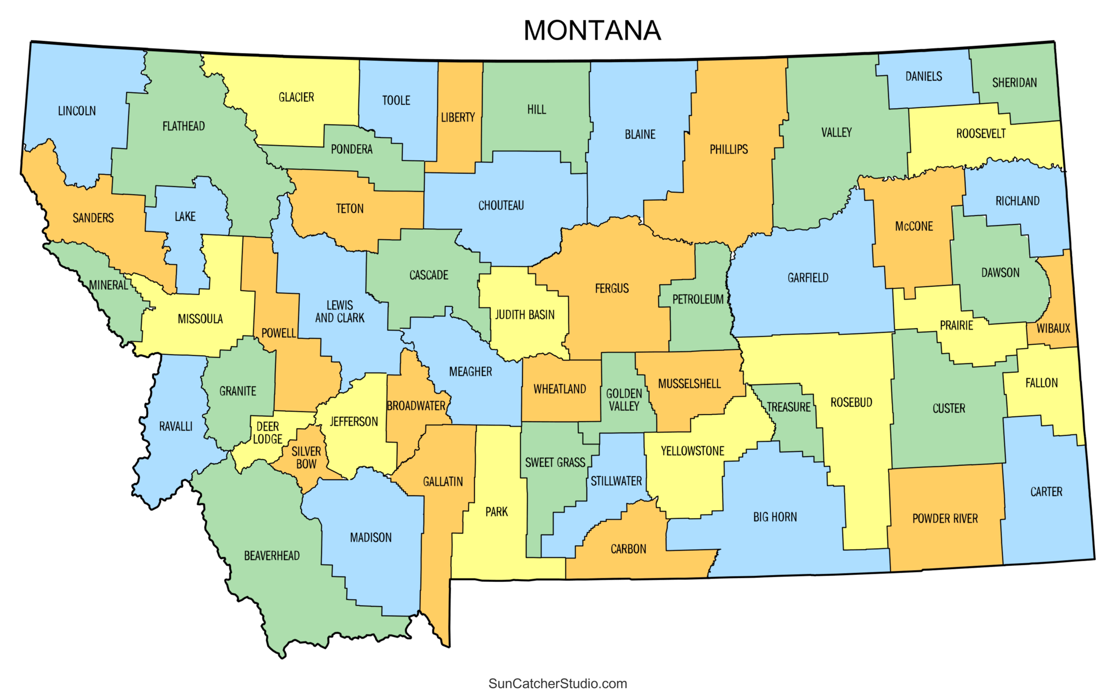 Printable Map Of Montana