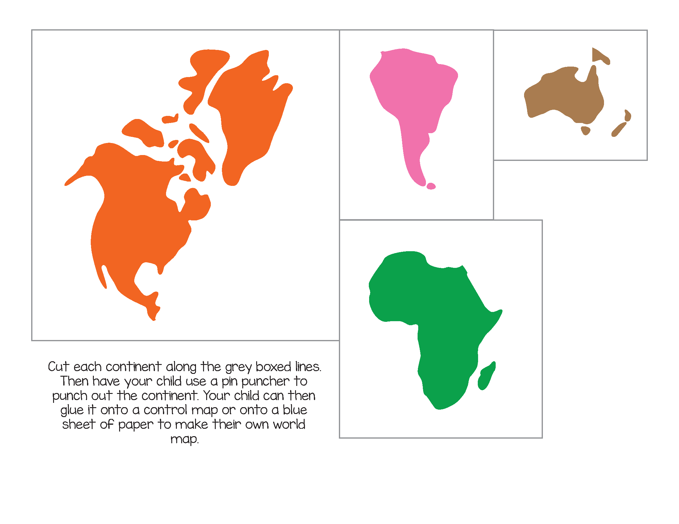 Continents Printable Map