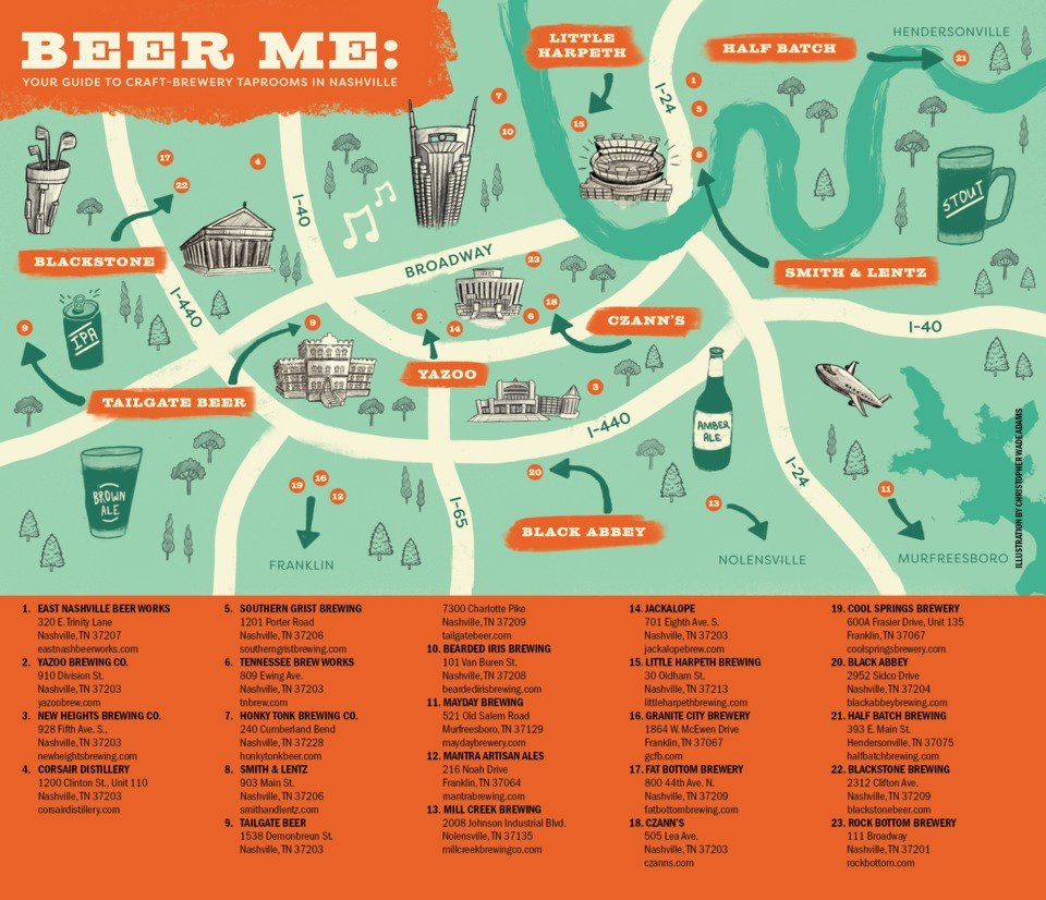 Printable Map Of Downtown Nashville Bars