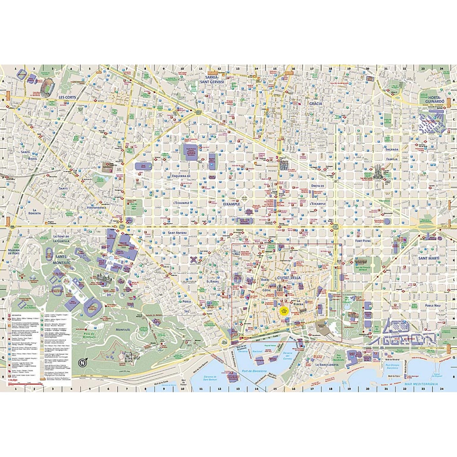 National Geographic Barcelona City Destination Folding Travel 