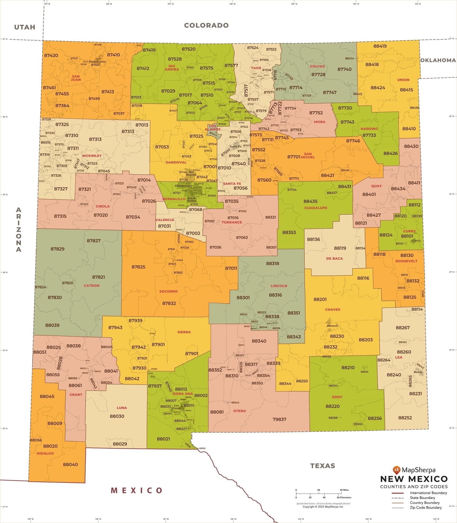 Printable New Mexico Map