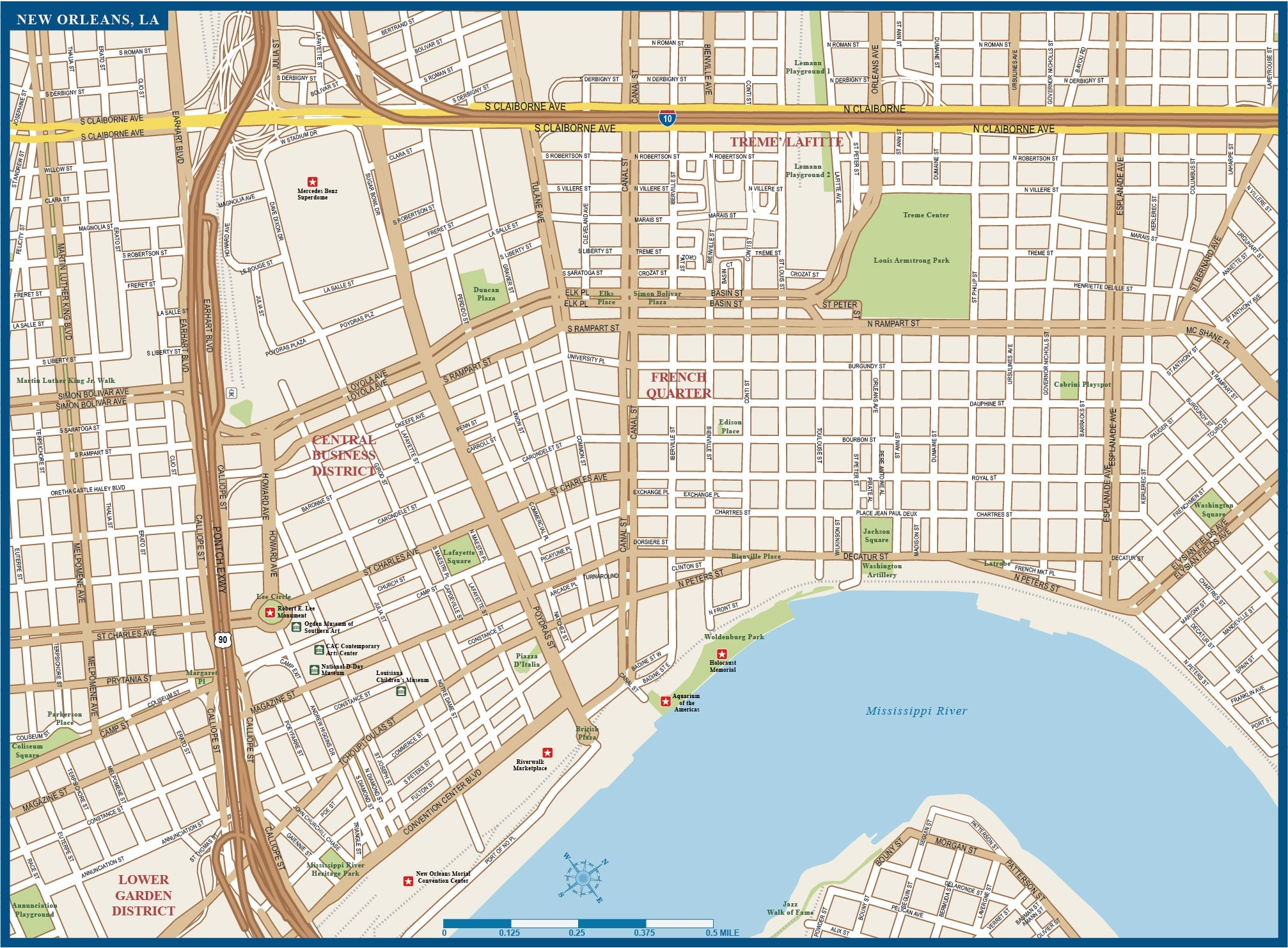 Printable New Orleans Map