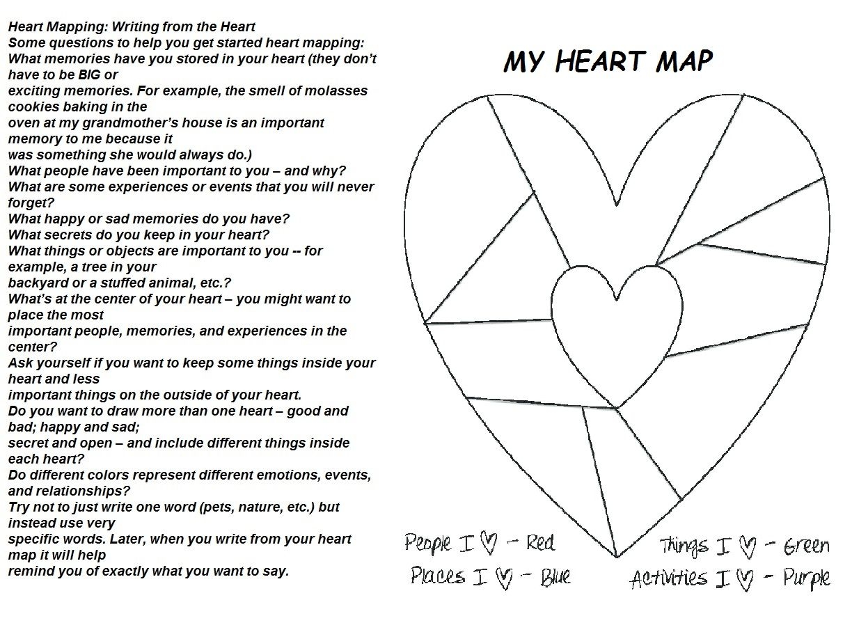 New Years Heart Map Georgia Heard Worksheets Library
