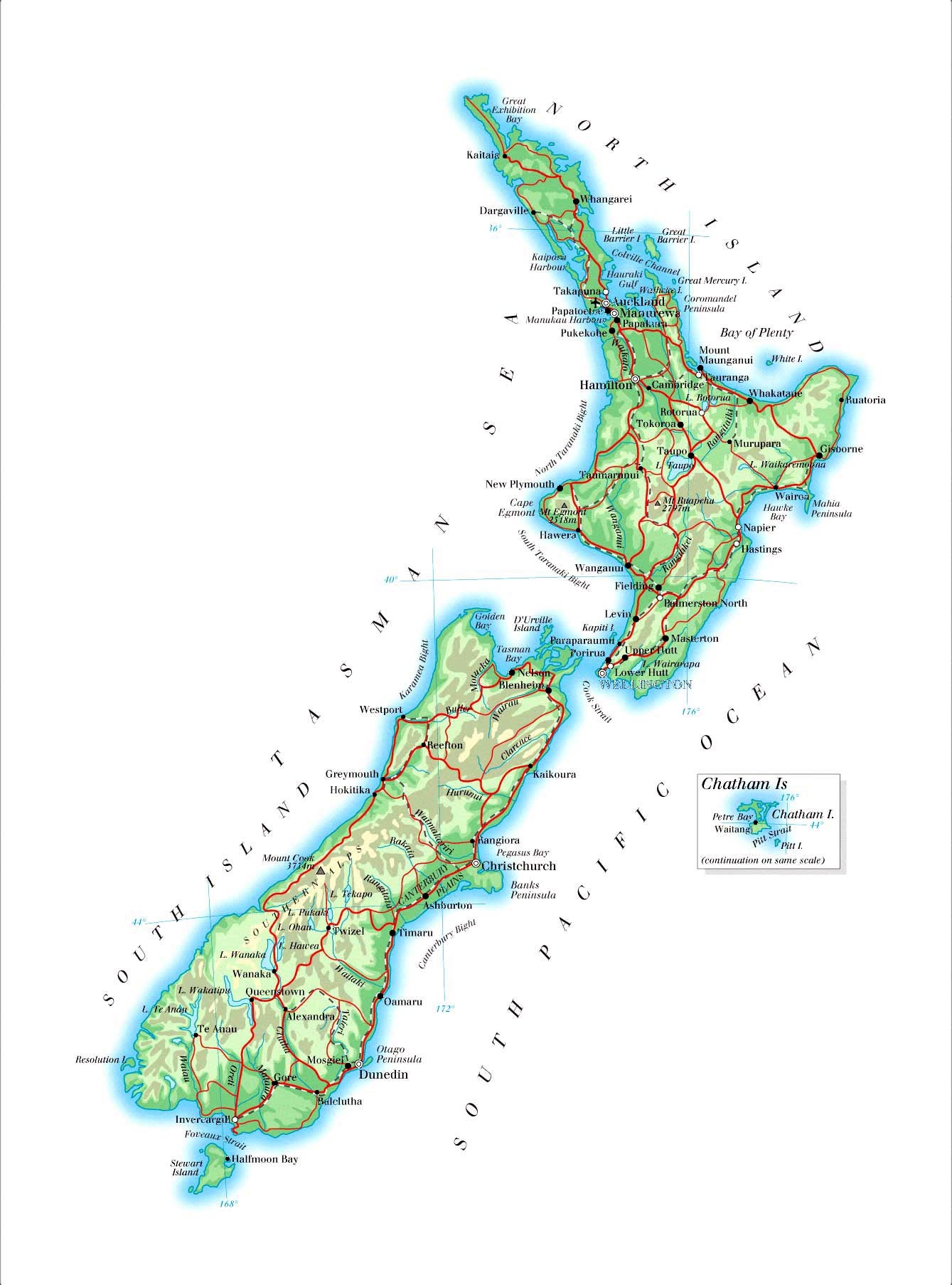 New Zealand Maps Printable Maps Of New Zealand For Download Worksheets Library