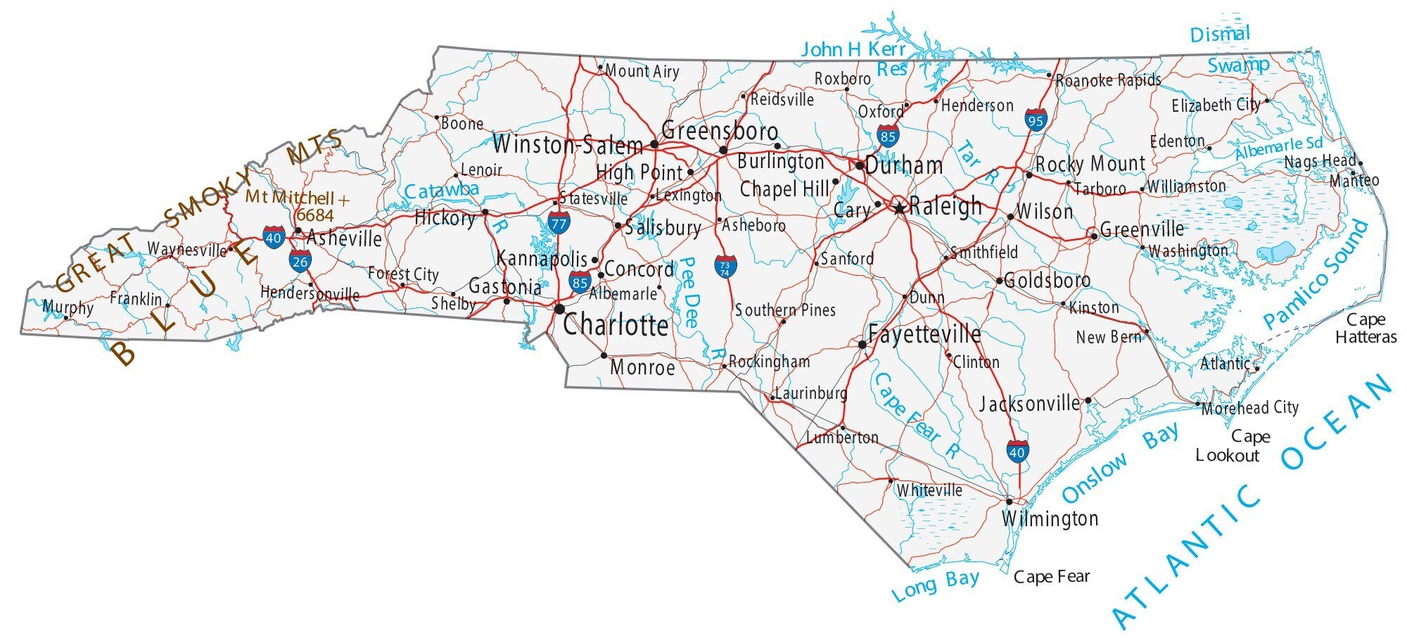 Printable Map Of Nc Counties