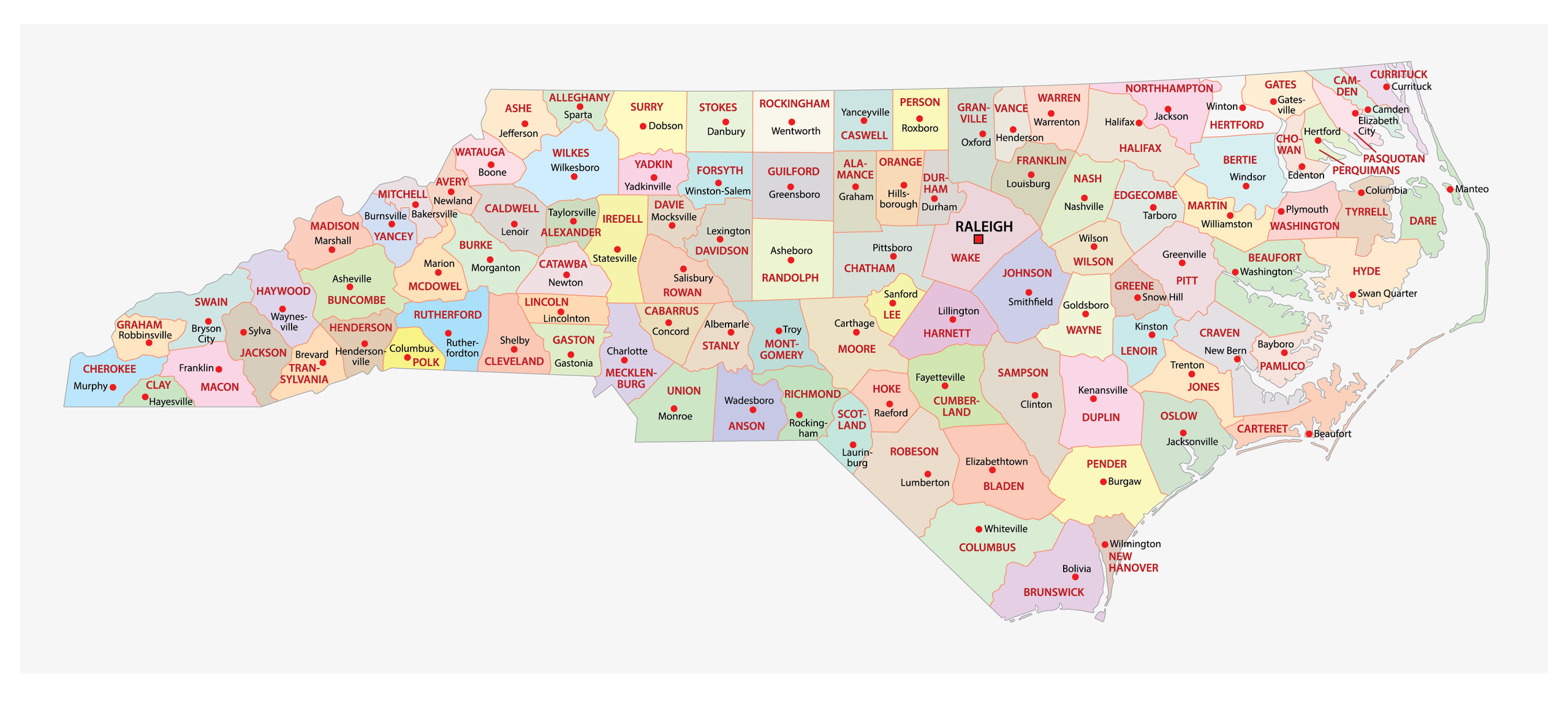 Printable Map Of Nc