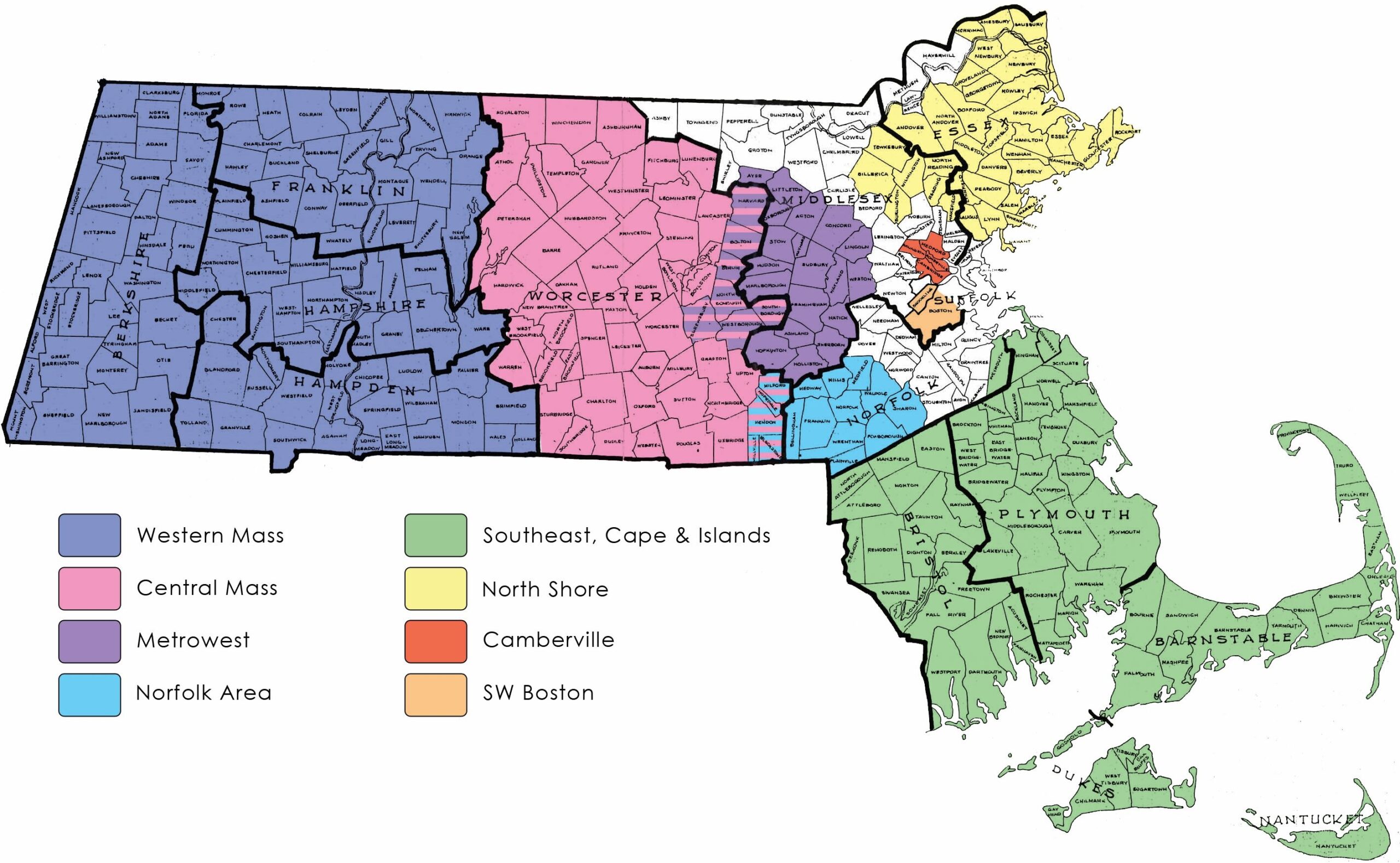 Printable Map Of Massachusetts Towns