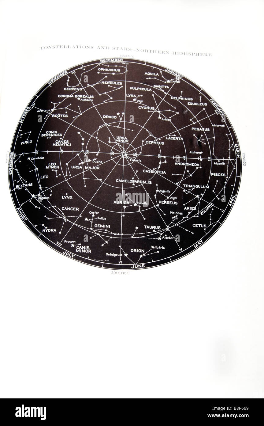 Northern Hemisphere Star And Constellation Sky Map Stock Photo Alamy